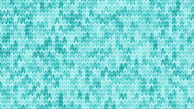 Soft teal blue knitted wool texture background with traditional V stitch yarn pattern for winter fashion and comfort