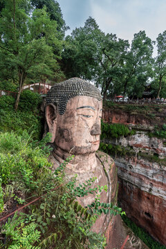 Leshan Giant Buddha, the tallest stone Buddha statue in the world, Tang Dynasty, Leshan, Sichuan, China, Asia