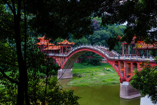 Haotu Bridge, Leshan Big Buddha Park, Leshan, Sichuan, China, Asia