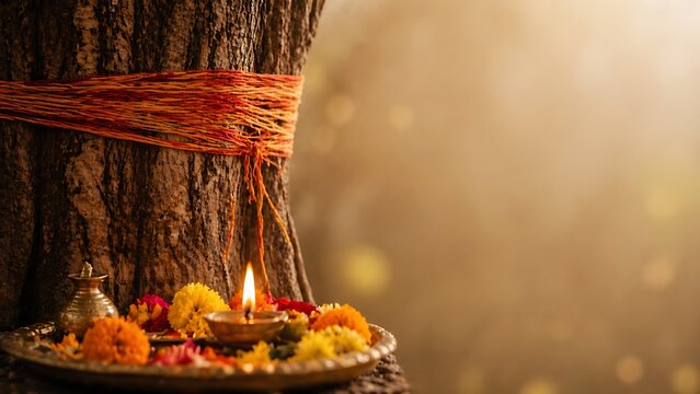 Indian women celebrating Vat Savitri Vrat, Vat Purnima (Pournima), Savitri Amavasya, Bargad Pooja, and the Banyan Tree Festival.