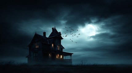 Obraz premium haunted house in the woods