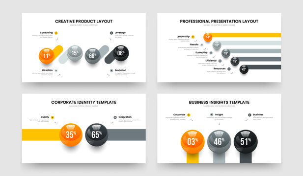 Advertising Review Four Five Two Three Step Infographic Slide Layout Vector Illustration Bundle. Sales Performance 4 5 2 3 Element Chart Slideshow Template Collection.