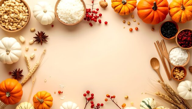 autumn background with pumpkins