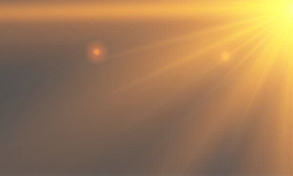 Warm golden morning sunlight streaming through a window on soft background