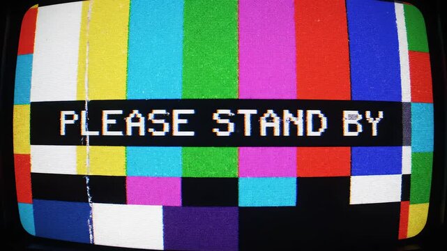 Television screen displaying test pattern symbolizing conceptual art and dynamic energy