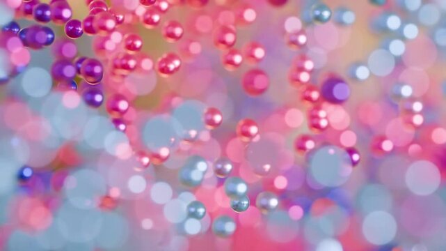 Abstract Shiny Colourful Spheres Pearls Floating in a 3D Space CGI Animated Motion Background with Seamless Looping