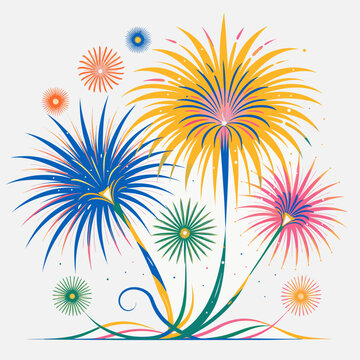 Fireworks on white that are easy