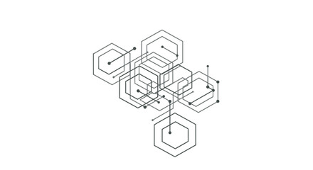 Obraz premium Abstract geometric shapes, including triangles, cubes, and polyhedra, floating in a minimalist white digital space with a grid, perfect for technology and science backgrounds.