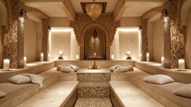 Experience the serenity of a Moroccan Hammam, a traditional spa that uses steam and massage to cleanse the body and mind.