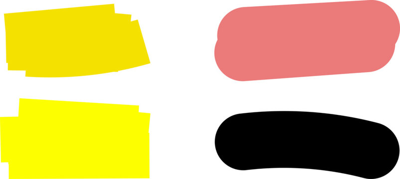 Highlighter line marker strokes lines. Hand drawn highlight set, marker lines. Marker pen highlight strokes.
