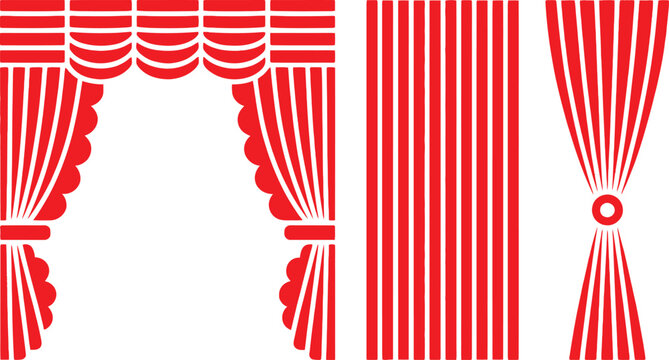 Red curtains: decorative drapery for stage and home