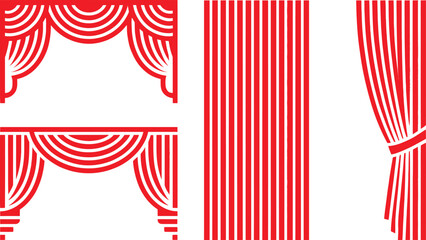 Obraz premium Red and white striped curtains and drapes
