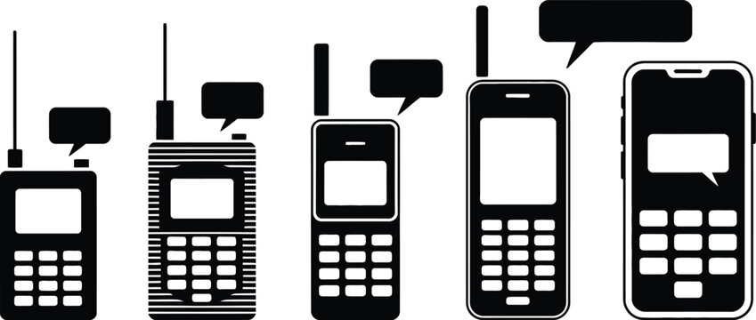 Evolution of mobile phones: from early devices to modern smartphones with messaging