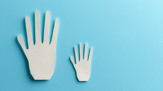 Sad child holding hand up with word help written on palm as a cry for support