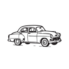 Obraz premium vector illustration of a car line art
