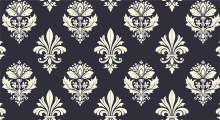 Fototapeta premium Luxurious floral damask design with intricate details and elegant composition