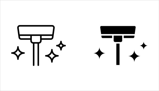 mop icon set. Cleaning symbol on white background