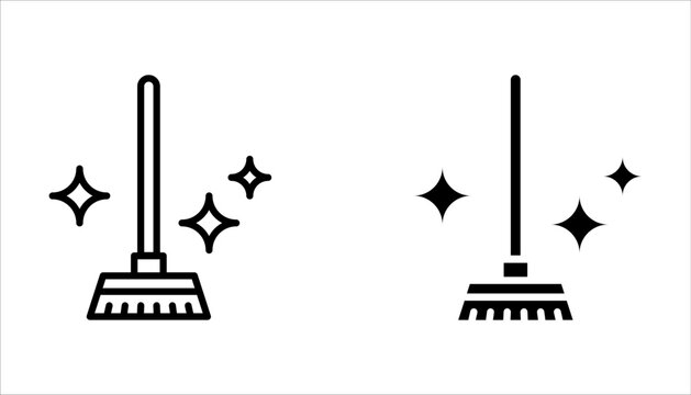 mop icon set. Cleaning symbol on white background
