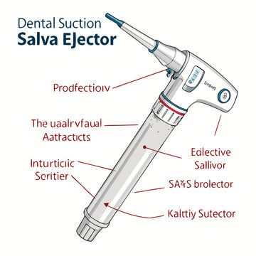 Bold Stroke Dental Suction Saliva Ejector Premium Digital Asset Great for Commercial Projects