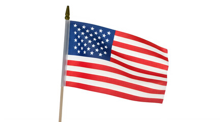 Obraz premium Usa independence day american flag waving isolated on transparent background