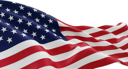 Obraz premium Usa independence day waving american flag patriotic symbol isolated on transparent background