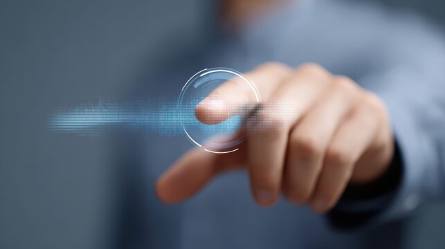Businessman touching digital dashboard interface with data analytics and copy space