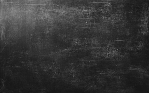 Retro school board visual aid with realistic chalk smudges and grit. Close-up of a grimy black chalkboard surface with visible wear. 