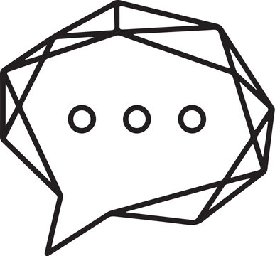 Minimal speech bubble icon, geometric shape, clean vector