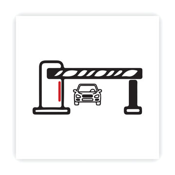 Road Barrier Gate Icon &ndash; Security Checkpoint Entrance Control