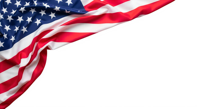 Usa independence day waving american flag patriotic symbol isolated on transparent background