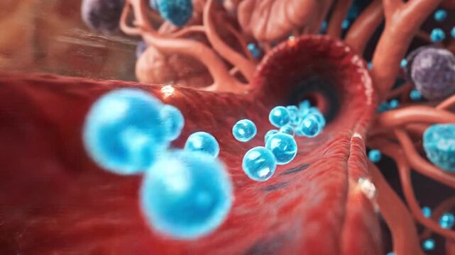 Thyroid hormone t3 and t4 travel through blood vessels in endocrine system supporting health by regulating metabolism with essential blood test insights measuring hormone levels in bloodstream