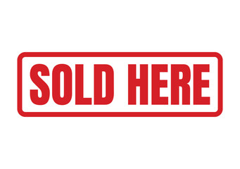 Classic rectangular red stamp graphic with the words Sold Here written in a bold clean font © Md