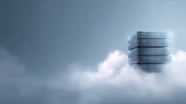 cloud computing server data infrastructure glowing concept