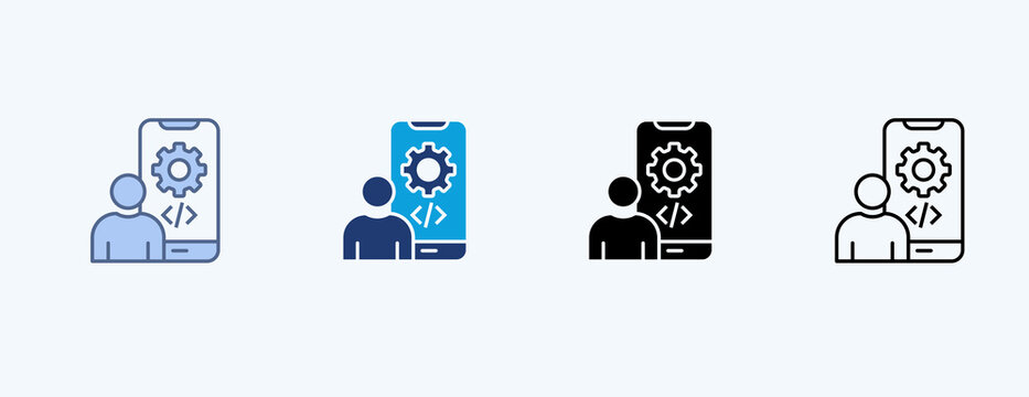 Aplication Developer Multiple Icon Illustration Vector