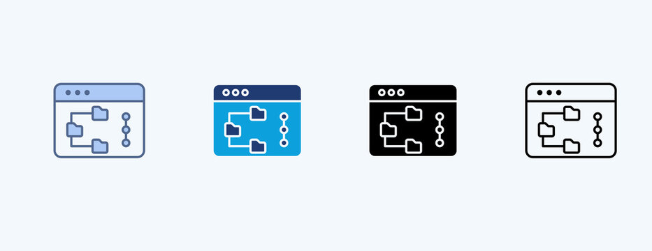 Version Control Multiple Icon Illustration Vector