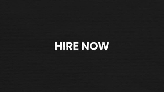 Hire Now Vintage Text Animation 4K Recruitment Background for Talent Acquisition and Immediate Hiring Campaigns