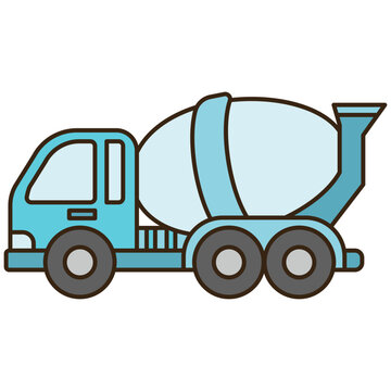 Cement Mixer Truck Vector Illustration