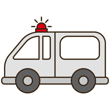 Illustration of a White Ambulance Van