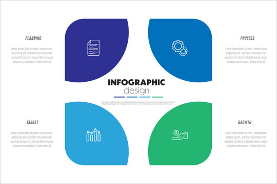 Presentation infographic template with concept business icon4 step