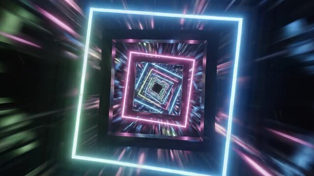 A bright blue abstract fractal background featuring glowing technology lines and a motion energy pattern over a dark space wallpaper backdrop texture element