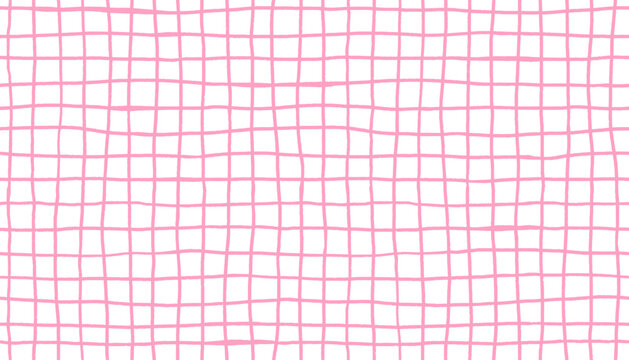 Pink checkered vichy print in baby style. Cute seamless tartan pattern. Vector illustration of tartan vichy plaid for textile, packaging and fabric print in picnic style.