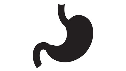 Obraz premium A minimalist silhouette of the human stomach organ representing digestive health and internal body anatomy