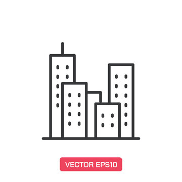 Building icon. Thin line icon&nbsp;vector