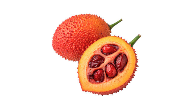  gac fruit isolated on transparent background cut out