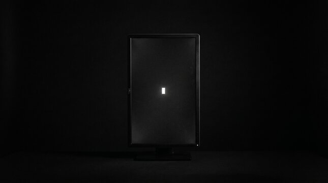 Dark Monitor Blinking Cursor Black Screen Office Digital Failure Aftermath Minimalist Silent