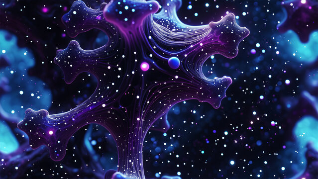 Purple Cosmic Organic Texture Seamless