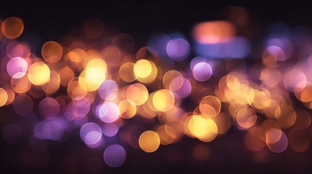 Colorful Bokeh Lights in Dark Background for Artistic Designs