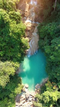 Ko Luang Waterfall or Heart Shaped Waterfall in Lamphun province, Thailand.