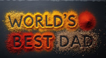 Fototapeta premium world's best dad award text with fiery grunge background for father's day celebration