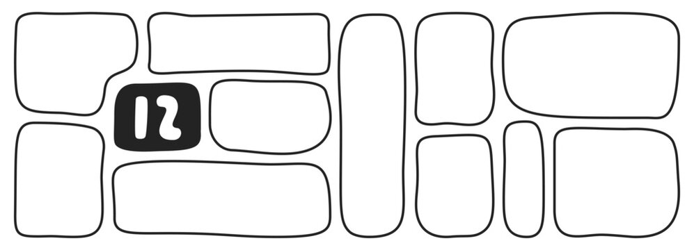 Minimal 12 black and white simple frames.